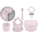 OiOi 6 Parça Puzzle Beslenme Seti Misty Lilac(Basics Önlükle)