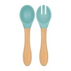 OiOi BASICS Mama Kaşığı + Çatal - Aqua Green