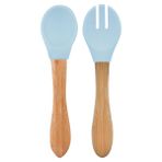 OiOi BASICS Mama Kaşığı + Çatal - Mineral Blue