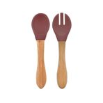 OiOi BASICS Mama Kaşığı + Çatal - Velvet Rose