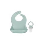 OiOi Bebek Mama Önlüğü, River Green, Standart Beden, Su Geçirmez Püre Malzeme