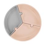Oioi Bubble Beige Gri Puzzle Vakum Tabanlı Silikon Tabak