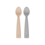 Oioi Bubble Beige – Powder Grey Nam Nam 2’li Silikon Mama Kaşığı