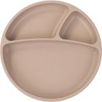 Oioi Bubble Beige Vakum Tabanlı Silikon Porsiyon Mama Tabağı