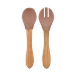 Oioi Mama Kaşığı Çatal Seti 9+ Ay Woody Brown