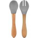 Oioi Mama Kaşığı ve Çatal Seti Powder Grey - Gri