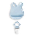 OiOi Mama Önlüğü, Silikon Beslenme Seti 2'li, Mineral Blue, Standart Beden