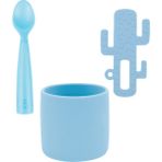 Oioi Mini Bardak Mineral Blue & Kapaklı Kase & Diş Kaşıyıcı