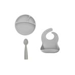 Oioi Powder Grey Porsiyon Mama Tabağı
