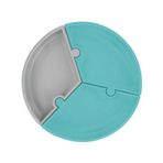 Oioi Puzzle Vakumlu Mama Tabağı - Aqua Green / Powder Grey Aqua Green / Powder Grey Renk