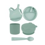 Oioi River Green Beşli Set (Önlük+Tabak+Kase+Bardak+Kaşık)