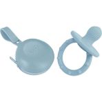 Oioi Silikon Gummy Dişlik ve Pod Emzik Kutusu - 0 - 6 Ay - Mavi