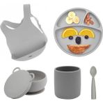 OiOi Silikon Mama Seti 5 Parça Ergonomik Tasarım ve BPA İçermeyen Sağlıklı Alternatif - Gri