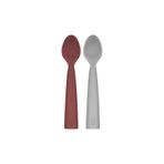 OiOi Silikon Nam Nam Mama Kaşığı 6 Ay 2 Li - Velvet Rose And Grey