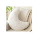 oiphome Ay Peluş Yastık Figürü Fermuarlı Beyaz 30 x 15