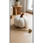 oiphome Peluş Yastık Balkabağı Beyaz - 30x30 cm