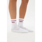 Oishii Spor Soket Çorap Yarım Havlu Çemberli Desen Beyaz - 35 - 38