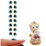 Ojitos Adhesivos 3D 37-13 8 Çift 13 mm Mavi Reçine Gözler, Yapıştırıcı veya Kendinden Yapışkanlı El İşi için - Kil, Soğuk Porselen, Polimer, EVA, Keçe, Sıva, Kağıt, Fantezi Gözler, Seramik ve Daha Fazlası için İdeal