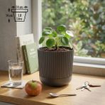 Okacih Modern Ribbed Çizgili Saksı 14 cm 1.8 Litre Dekoratif Iç Mekan Saksı