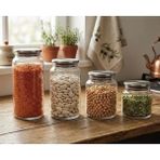 Okalina Vakumlu Metal Kapaklı Cam Kavanoz Seti 4'lü (1300ML-1100ML-800ML-550ML)