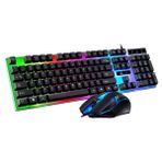 Okalisto 2'lİ set Oyuncu Klavye Mouse fare Seti RGB Oyuncu Klavye Mekanik Hisli Siyah Dizüstü pc KLS-01