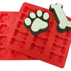 Okallo Products XL Köpek Patisi ve Kemik Kalıbı Kombo Paket - Pişirme Patisi ve Kemikler için - Silikon