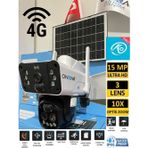 Okam Pro 3950 Solar Güneş Enerjili 4g Sim Kartlı 15mp 3 Lens 10x Optik Zoom Güvenlik Kamerası