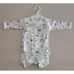 Okan Bebe %100 Pamuk Uykucu Gökyüzü Baskılı 3'Lü Zıbın Set Okn-012