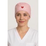Okanmed Kalp Atışlı Pembe Desenli Doktor Hemşire Aşçı Cerrahi Bone Hastane Bone Bandana M406