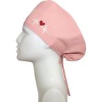 Okanmed Pudra Kalp Atışlı Doktor Hemşire Aşçı Cerrahi Hastane Bonesi Bandana M406 - Standart