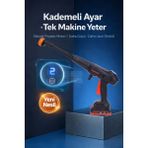 Okaoda Oto Araba Yıkama Için Şarjlı Yüksek Basınçlı Temizleme Tabancası | Saf Bakır Fırçasız Motor - 3A