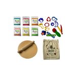 Okapi Doğal Oyun Hamuru 6x125 gr Kartuş Paket (ECOPACK-REFİLL) Oyuncak Seti, Çanta, Ahşap Masa Ve Merdane