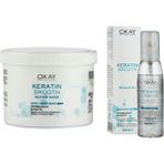 OKAY Keratin 125 ml Saç Bakım Yağı + 500 ml Keratin Onarıcı Maske