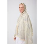 OKAY SCARFS TEREYAĞ SARISI GRİ ETNİK DESEN ŞAL