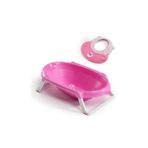 OKBaby Canlı Pembe Onda Slim Katlanır Bebek Küveti & Hippo Banyo Siperliği