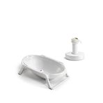 Okbaby Onda Slim Katlanır Bebek Küveti Ve Kırık Beyaz & Splash Bebek Duşu Banyo Seti