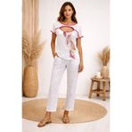 Okçu Triko Baskılı Kadın Bluz 25Y46146-FUŞYA-09