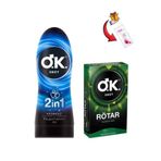 Okey 2'in 1 Aromasız Uyarıcılı Masaj Jeli-Rötar Geciktiricili 5'li Prezervatif+Genital Hijyen Mendili