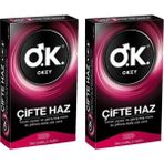 Okey Çifte Haz Prezervatif 10'lu 2 Adet Tırtıklı Yüzey ile Daha Fazla Zevk Sağlar