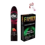 Okey Çilek Aromalı Kayganlaştırıcı Jel-Tırtıklı Halkalı Kabartma Özellikli Uyarıcılı Prezervatif set+Genital Mendil