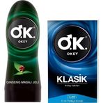 Okey Ginseng 200 ml Kayganlaştırıcı Masaj Jeli + 10'lu Klasik Prezervatif