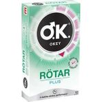 Okey Rötar Plus Şeffaf Lateks Prezervatif 10 Adet Düz Yüzeyli Aroma İçermeyen