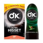 Okey Ultra Hisset 20'li Prezervatif+200 ml Ginseng Masaj Jeli