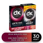 Okey Ultra Hisset Prezervatif 20'li + Çifte Haz Prezervatif 10'lu