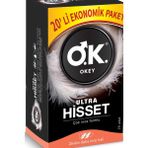 Okey Ultra Hisset Vanilya Kokulu İnce Formlu Prezervatif 20'li Kayganlaştırıcı İçeren Paket