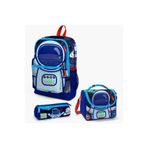 OKFİS Coral High Kids Saks Mavi Astronot Desenli 3’lü Okul Çanta Seti