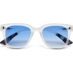 Okkia Giovanni Mavi Lens Unisex Güneş Gözlüğü Beyaz - Buz Mavi - Şeffaf