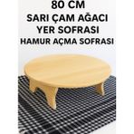 Oklava/merdane Kullanımına Uygun Sarı Çam Ağacından Ahşap 80 cm Hamur/yufka Açma ve Yer Sofrası