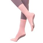 OKSakady Beş parmak parmak yoga çorabı, kaymaz, orta şapka, iç mekan spor çorabı, pilates çorabı, sonbahar ve kış için sıcak tutan zemin çorabı, dans çorabı, Pembe., Tek Beden