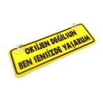 Oksijen Değilsun Ben Sensizde Yaşarum Yazılı Sarı Dekor Plaka